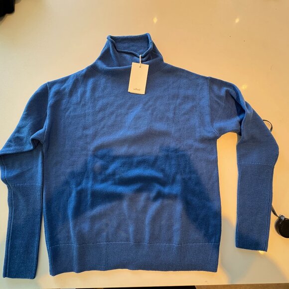 NWT Aritzia Wilfred Cyprie Sweater merino wool Ultramarine Blue (Medium) - Picture 2 of 4
